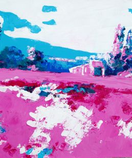poesie provençale en rose et bleu